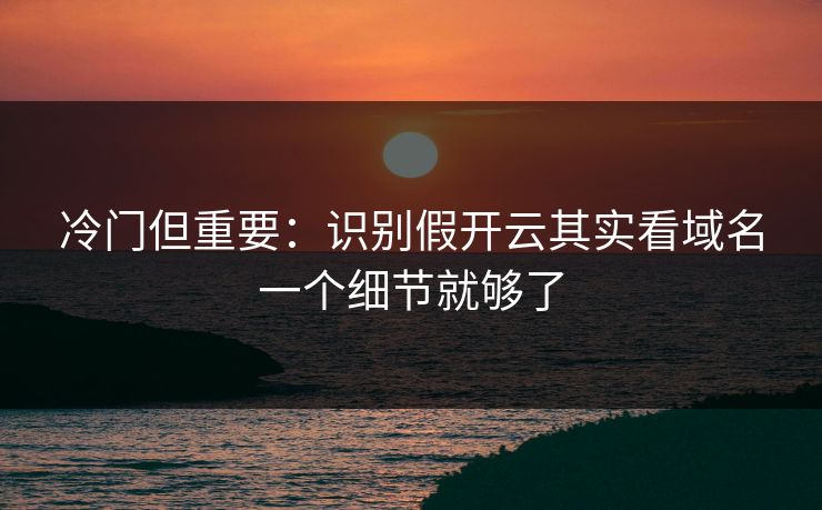 冷门但重要：识别假开云其实看域名一个细节就够了